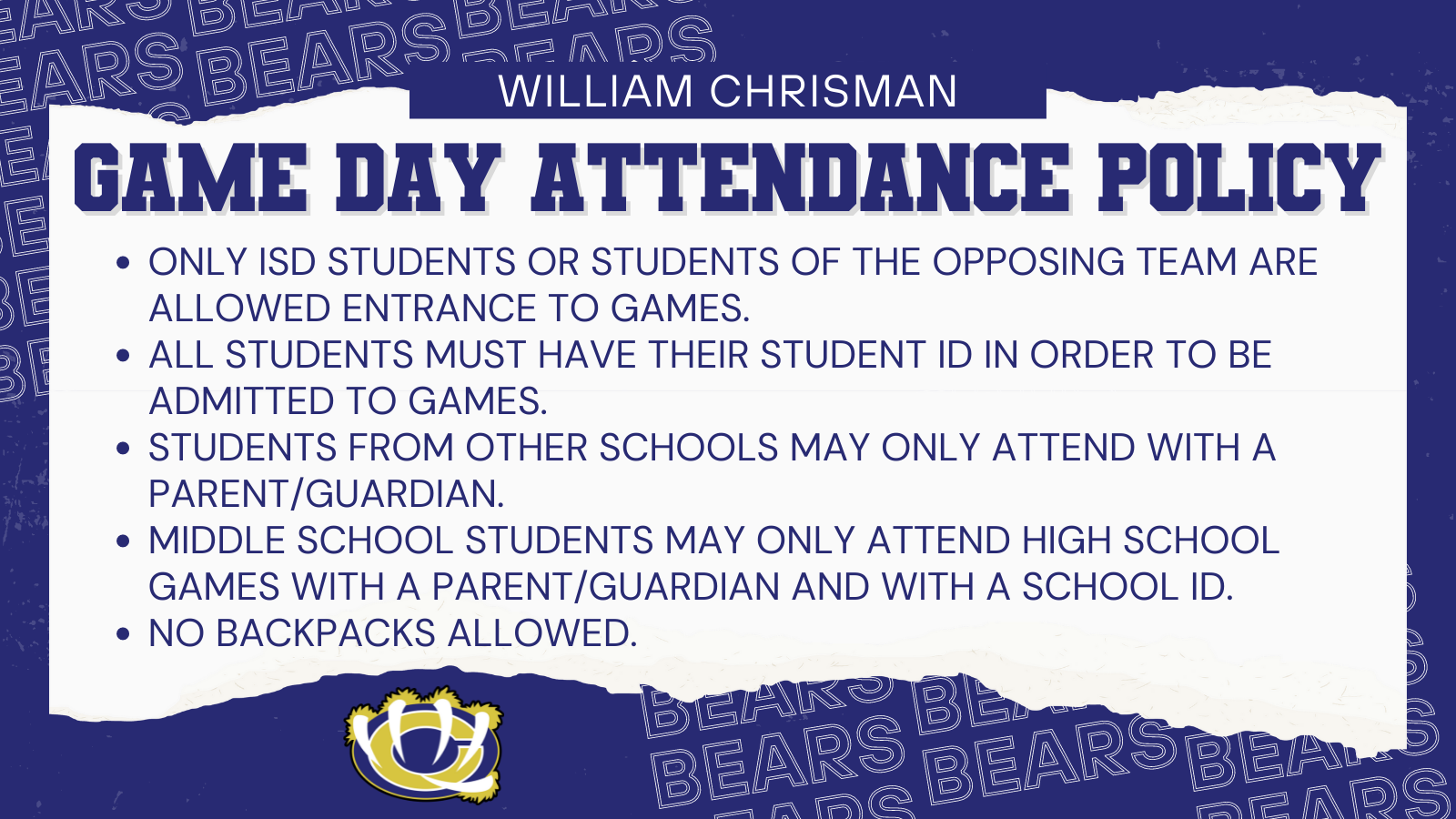Game Day Attendance Policy